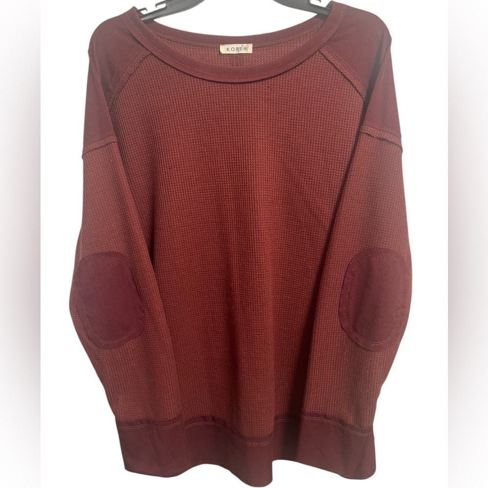 Kori Plus Maroon Thermal Blouse (XL, elbow patches)